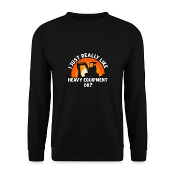 Construction machinery operator Excavator driver Excavator driver Construction workers - Unisex Sweatshirt - black - Front - Alina (178cm) & Michal (187cm)