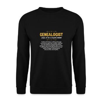 Généalogie Généalogie Généalogiste - Sweat-shirt Unisexe - noir - Devant - Alina (178cm) & Michal (187cm)