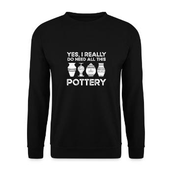 Pottery Pottery Pottery Artist Clay - Unisex Sweatshirt - black - Front - Alina (178cm) & Michal (187cm)