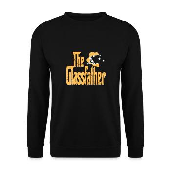 Le verrier Glassfather Retro Vintage Glazier - Sweat-shirt Unisexe - noir - Devant - Alina (178cm) & Michal (187cm)