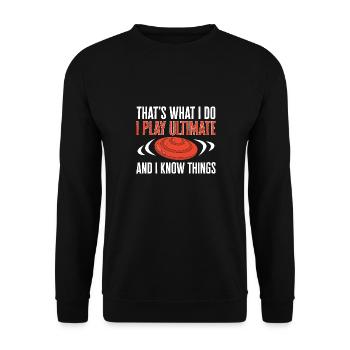 Disque de lancer de frisbee ultime - Sweat-shirt Unisexe - noir - Devant - Alina (178cm) & Michal (187cm)
