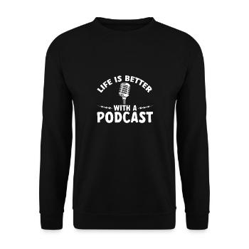 Podcaster Podcast - Unisex Sweatshirt - black - Front - Alina (178cm) & Michal (187cm)