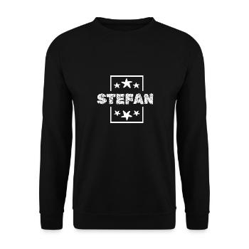First name Stefan - Unisex Sweatshirt - black - Front - Alina (178cm) & Michal (187cm)