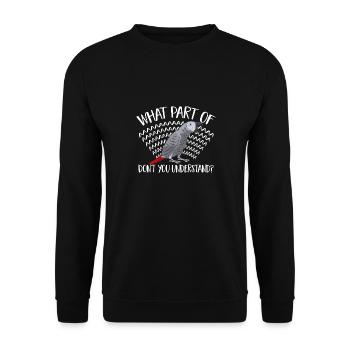 Graupapagei African Grey Parrot Papagei - Unisex Sweatshirt - black - Front - Alina (178cm) & Michal (187cm)