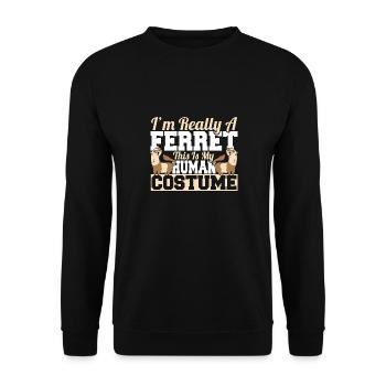 Weasel drôle Je suis vraiment un furet C’est mon humain - Sweat-shirt Unisexe - noir - Devant - Alina (178cm) & Michal (187cm)