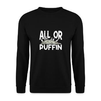 puffin puffin auke birds Lunde - Unisex Sweatshirt - black - Front - Alina (178cm) & Michal (187cm)