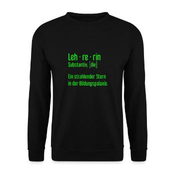 Lehrerin Lehrerinnen Schule Pädagogin Unterricht - Unisex Pullover - Schwarz - Vorne - Alina (178cm) & Michal (187cm)