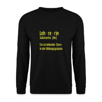 Lehrerin Lehrerinnen Schule Pädagogin Unterricht - Unisex Pullover - Schwarz - Vorne - Alina (178cm) & Michal (187cm)