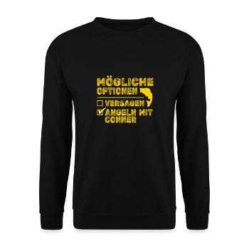 Fisch Conner - Unisex Pullover - Schwarz - Vorne - Alina (178cm) & Michal (187cm)