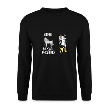 Éducateur d’enseignants en garderie - Sweat-shirt Unisexe - noir - Devant - Alina (178cm) & Michal (187cm)