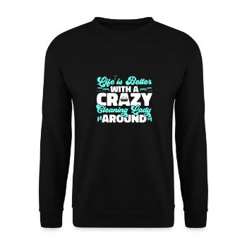 Aide domestique, femme de ménage, femme de ménage - Sweat-shirt Unisexe - noir - Devant - Alina (178cm) & Michal (187cm)