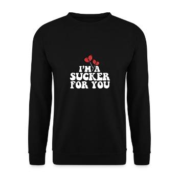 I'm A Sucker For You Valentine's Day Couple - Unisex Sweatshirt - black - Front - Alina (178cm) & Michal (187cm)