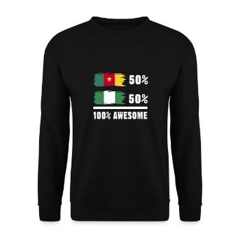 Kamerun Flagge Kamerun - Unisex Pullover - Schwarz - Vorne - Alina (178cm) & Michal (187cm)