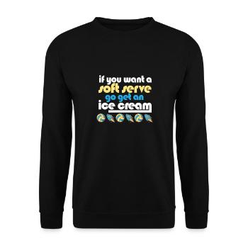 Funny Volleyball If You Want A Soft Serve Go Get - Unisex Pullover - Schwarz - Vorne - Alina (178cm) & Michal (187cm)