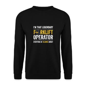 Cool Forklift Driver I'm That Legendary Forklift O - Unisex Sweatshirt - black - Front - Alina (178cm) & Michal (187cm)