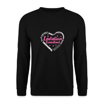 Lactation Consultant IBCLC - Unisex Sweatshirt - black - Front - Alina (178cm) & Michal (187cm)