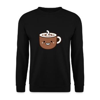 Humor Small Hot Chocolate - Unisex Sweatshirt - black - Front - Alina (178cm) & Michal (187cm)