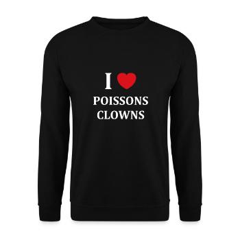 Humour petit poisson clown - Sweat-shirt Unisexe - noir - Devant - Alina (178cm) & Michal (187cm)
