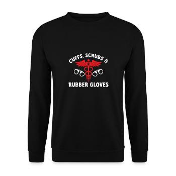Krankenschwester Strafvollzug Gefängnis - Unisex Pullover - Schwarz - Vorne - Alina (178cm) & Michal (187cm)