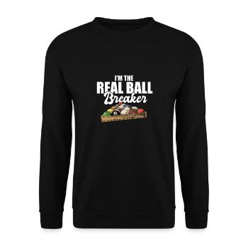 I'm The Ball Breaker Funny Pool Billiard Player - Unisex Pullover - Schwarz - Vorne - Alina (178cm) & Michal (187cm)
