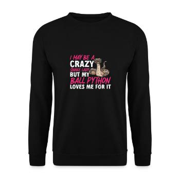 Ball Python Schlange Königspython - Unisex Pullover - Schwarz - Vorne - Alina (178cm) & Michal (187cm)