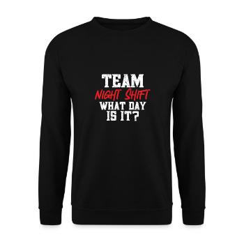 Night Shift Nurse - Unisex Sweatshirt - black - Front - Alina (178cm) & Michal (187cm)