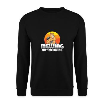 Drôle Chat Meme Miaulant Pas Miaulement Mâchoire - Sweat-shirt Unisexe - noir - Devant - Alina (178cm) & Michal (187cm)