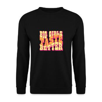 Les Grandes Filles Ont Meilleur Goût Potelé Filles Épaisses Curvy - Sweat-shirt Unisexe - noir - Devant - Alina (178cm) & Michal (187cm)