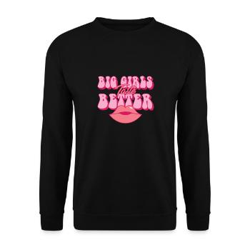 Les Grandes Filles Ont Meilleur Goût Potelé Filles Épaisses Curvy - Sweat-shirt Unisexe - noir - Devant - Alina (178cm) & Michal (187cm)