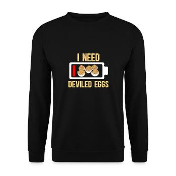 Stuffed Eggs Deviled Eggs - Unisex Sweatshirt - black - Front - Alina (178cm) & Michal (187cm)