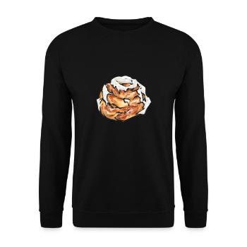 Cinnamon roll - Unisex Sweatshirt - black - Front - Alina (178cm) & Michal (187cm)