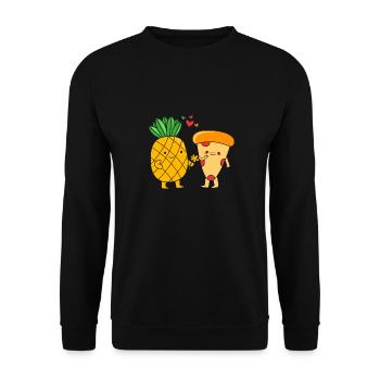 Pizza Hawaii Pizza Pineapple - Unisex Sweatshirt - black - Front - Alina (178cm) & Michal (187cm)