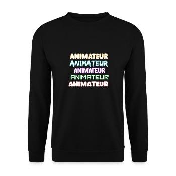 Animateur als Job - Unisex Pullover - Schwarz - Vorne - Alina (178cm) & Michal (187cm)