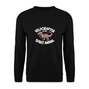 Velociraptor Is My Spirit Animal - Unisex Pullover - Schwarz - Vorne - Alina (178cm) & Michal (187cm)
