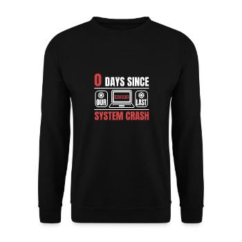 Technical Support 0 Days Since Our Last PC Crash - Unisex Pullover - Schwarz - Vorne - Alina (178cm) & Michal (187cm)