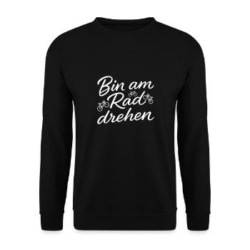 Bin Am Rad Drehen - Unisex Pullover - Schwarz - Vorne - Alina (178cm) & Michal (187cm)