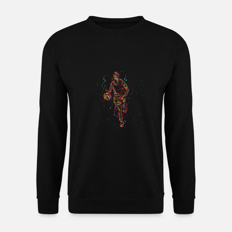 Abstrakte Kunst Basketball Sportler Dribbeln - Unisex Pullover - Schwarz