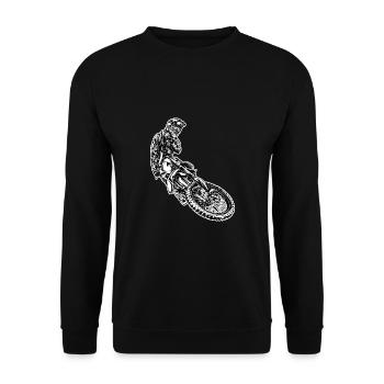 Whip Whipping Motocross Supermoto Supermotard - Unisex Sweatshirt - black - Front - Alina (178cm) & Michal (187cm)