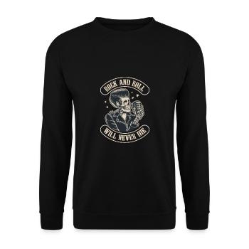 Elvis Rock and Roll ne mourra jamais 1977 dur - Sweat-shirt Unisexe - noir - Devant - Alina (178cm) & Michal (187cm)