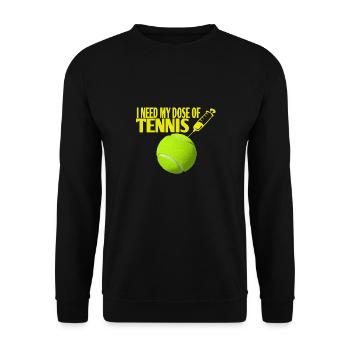 Tennisball Impfung Spritze Tennis Geschenkidee - Unisex Pullover - Schwarz - Vorne - Alina (178cm) & Michal (187cm)