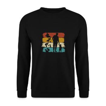 papa père fils de père cadeau rétro vintage - Sweat-shirt Unisexe - noir - Devant - Alina (178cm) & Michal (187cm)