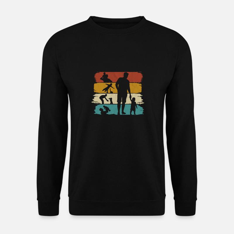 Papa Vater Sohn Vatertag Geschenk retro vintage - Unisex Pullover - Schwarz
