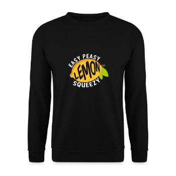 Easy Peasy Lemon Squeezy Funny Saying - Unisex Sweatshirt - black - Front - Alina (178cm) & Michal (187cm)