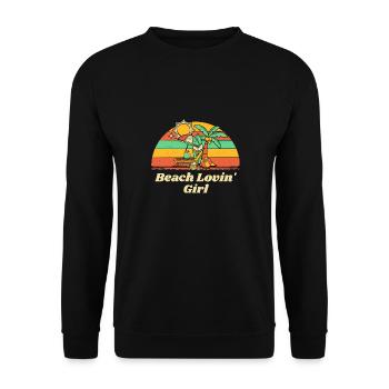 Beach Lovin' Girl Summer Vacation Tropical Trip - Unisex Pullover - Schwarz - Vorne - Alina (178cm) & Michal (187cm)