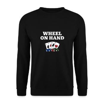 Wheel on Hand Poker Casino Poker Joueur de jeu - Sweat-shirt Unisexe - noir - Devant - Alina (178cm) & Michal (187cm)
