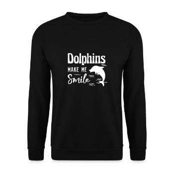 Animaux marins Mignon Dauphin Animaux sauvages - Sweat-shirt Unisexe - noir - Devant - Alina (178cm) & Michal (187cm)