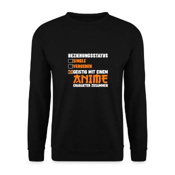 Beziehungsstatus Anime - Unisex Pullover - Schwarz - Vorne - Alina (178cm) & Michal (187cm)