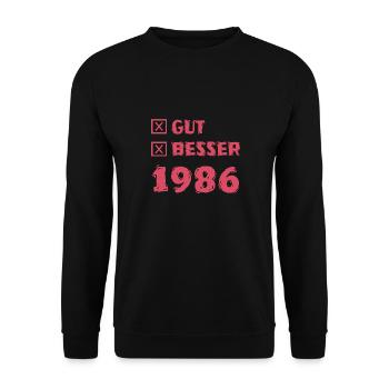 Besser 1986 - Unisex Pullover - Schwarz - Vorne - Alina (178cm) & Michal (187cm)