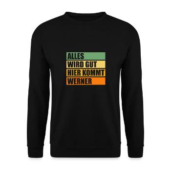 Werner - Unisex Pullover - Schwarz - Vorne - Alina (178cm) & Michal (187cm)