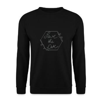 Save The Date Calligraphie Minimalisme - Sweat-shirt Unisexe - noir - Devant - Alina (178cm) & Michal (187cm)